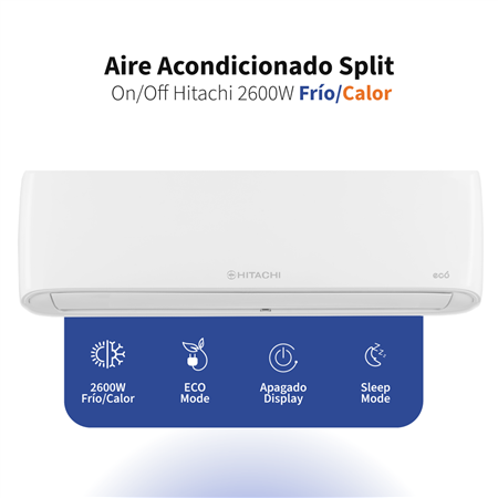 Aire Acondicionado Split Hitachi 2600W Frío/Calor HSP2600FCECO